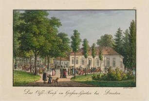Das Caféhaus im Großen Garten in Dresden (wahrscheinlich später die Große Wirtschaft im ehemaligen Fasanenwärterhaus)