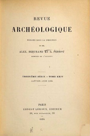 Revue archéologique. 24. 1894