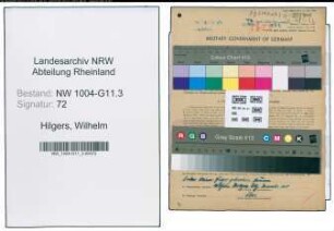 Entnazifizierung Wilhelm Hilgers , geb. 20.06.1903 (Handwerker)