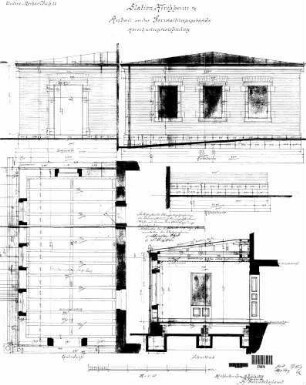 Kirchheim (Neckar): Empfangsgebäude Anbau Grundriß,Schnitte,Ansichten