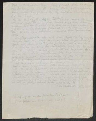 Brief von Gerhart Hauptmann an Bernhard von Bülow, geschrieben von Elisabeth Beerbohm
