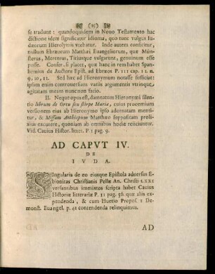 Ad Caput IV. De Iuda