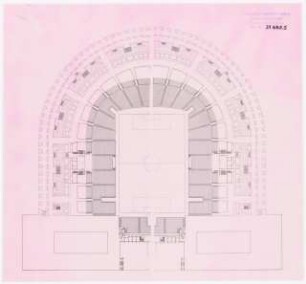 Fußballstadion in der Kongresshalle, Nürnberg: Grundriss EG (Unterring) 1:1000