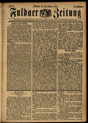 Ausgabe vom Mittwoch, den 22. Februar 1893.