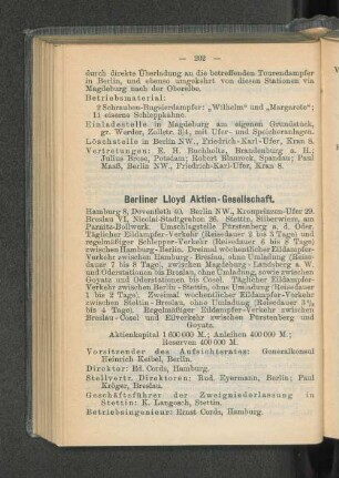 Berliner Lloyd Aktien-Gesellscahft.