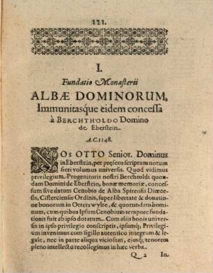 Monasterii Albae Dominorum, Vulgo HerrenAlb; Ordinis Cisterciensis, Ac Spirensis Dioecesis