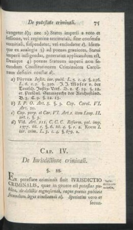 Cap. IV. De Iurisdictione criminali