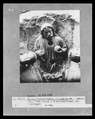 Sixtusportal — Archivolten links — Christus als Salvator Mundi