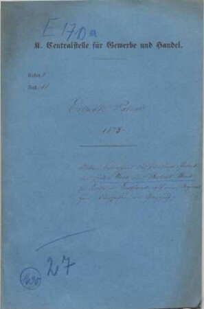 Patent des John Wood und Robert Wood zu Leith in England auf einen Apparat zum Durchseihen von Ganzzeug