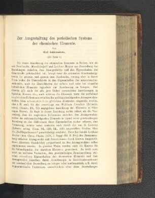 Zur Ausgestaltung des periodischen Systems der chemischen Elemente