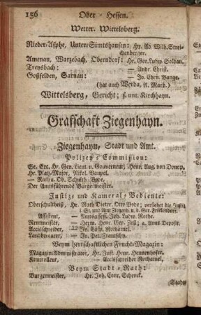Grafschaft Ziegenhayn.