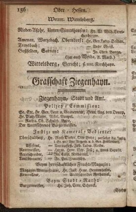 Grafschaft Ziegenhayn.