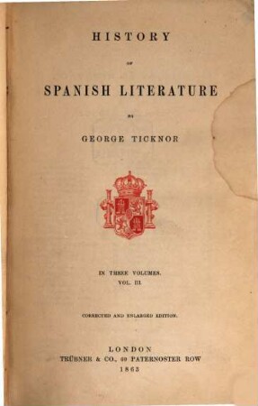 History of Spanish Literature, 3