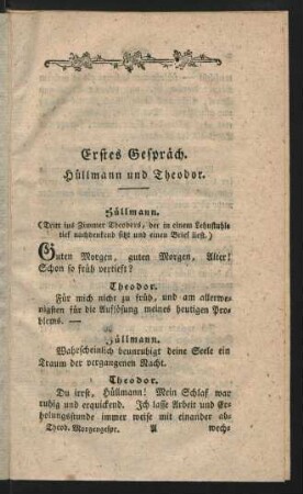 Erstes Gespräch. Hüllmann und Theodor
