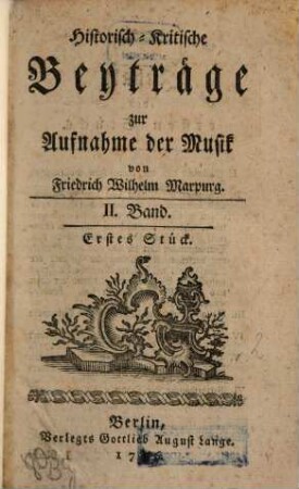 Historisch-kritische Beyträge zur Aufnahme der Musik. 2. 1756