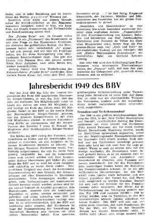 Jahresbericht 1949 des BBV