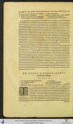 Titulus II. De Rebus Corporalibus & Incorporalibus.