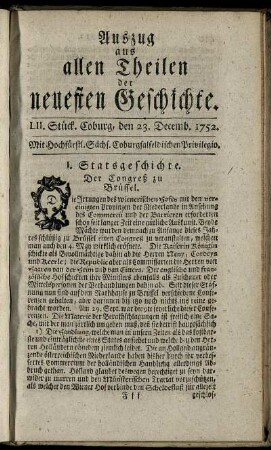 LII. Stück. Coburg, den 23. Decemb. 1752.