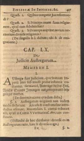 Cap. LX. De Judicio Austregarum.