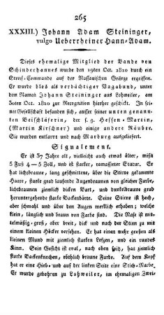 XXXIII.) Johann Adam Steininger, vulgo Ueberrheiner Hann-Adam.