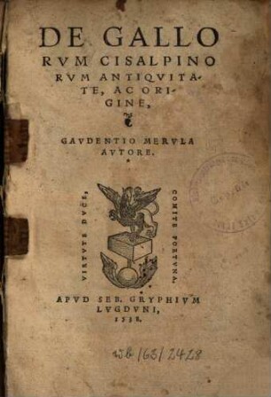 De Gallorum Cisalpinorum Antiquitate ac origine