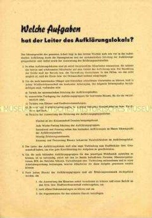 Anleitung für Propagandisten der Nationalen Front zur Vorbereitung der Volkskammerwahlen