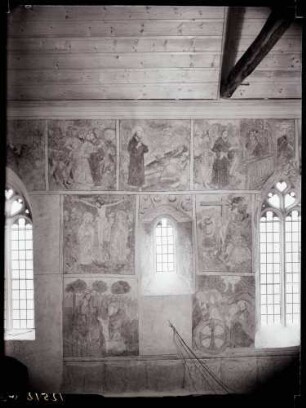 Pfarrkirche; Südwand-Fresken nach der Restaurierung