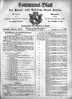 1876,29: No. 29, 16. Juli 1876