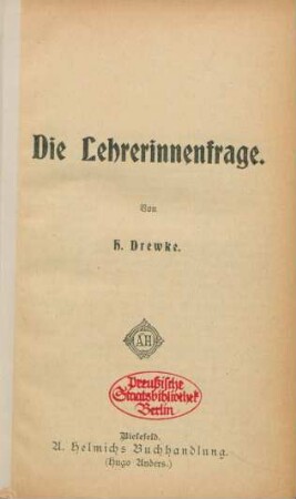 Die Lehrerinnenfrage