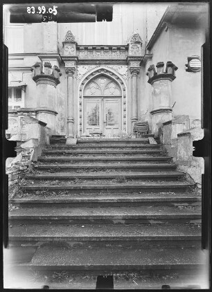 Vogelsang (Vogelsang-Warsin). Gutshaus (M. 19. Jh.). Portal (Parkfront)