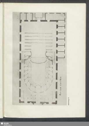 Guiseppe Galli-Bibienas Entwurf für ein kleines Opernhaus in Dresden, 1749, beendet 1753, Grundriß