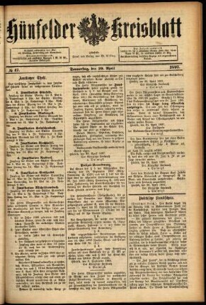 Ausgabe vom Donnerstag, den 29. April 1897.