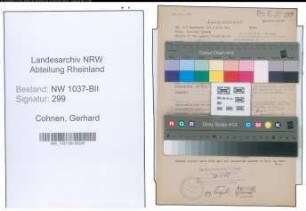Entnazifizierung Gerhard Cohnen , geb. 08.11.1914 (Zollinspektor)