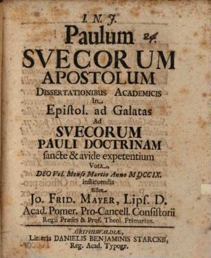 Paulum Suecorum apostolum