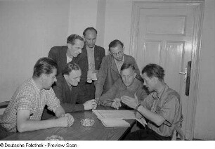 Gruppenporträt von Arbeitern