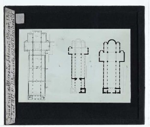 Paulinzella, Kloster Paulinzella,Hirsau, Klosterkirche, St. Peter und Paul,Guxhagen, Benediktinerkloster Breitenau : Grundrisse