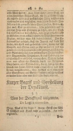 Kurzer Begrif und Verstellung der Denckkunst.