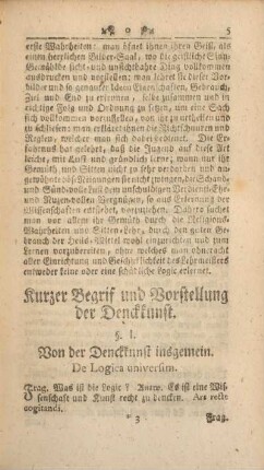Kurzer Begrif und Verstellung der Denckkunst.