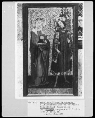 Altarflügel, Innenseite: Heiliger Elisabeth und Pelagius