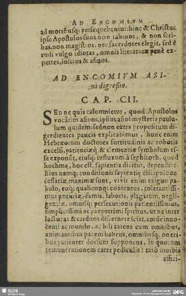 Ad Encomium Asini digreßio. Cap. CII.