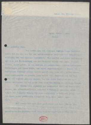 Brief an Erwin Lendvai : 24.02.1910