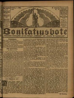Erste Ausgabe vom Sonntag, den 05. März 1922.
