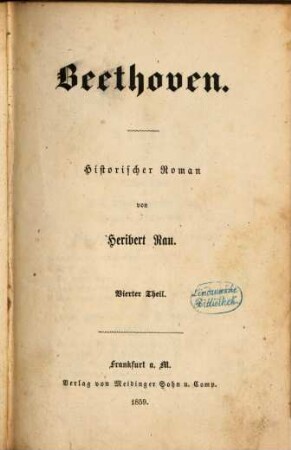 Beethoven : historischer Roman, 4