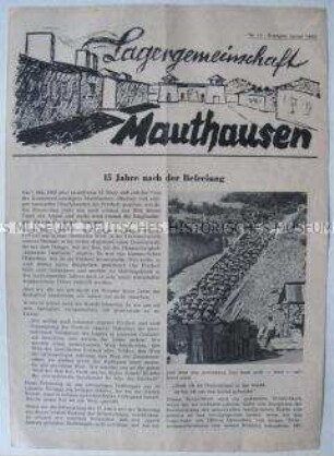 Mitteilungsblatt der Lagergemeinschaft der ehemaligen Häftlinge und der Hinterbliebenen des KZ Mauthausen u.a. zum Jahrestag der Befreiung des Lagers