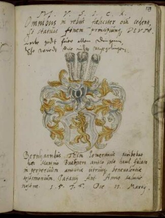 Bernhardus Tessin Pomeranus, Padua 17 Martij 1576