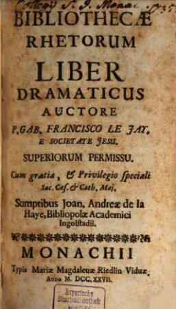 Bibliotheca Rhetorum, 5. Liber dramaticus