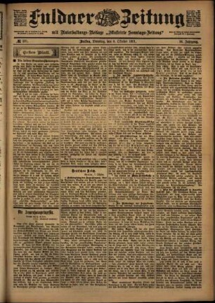 Erste Ausgabe vom Dienstag, den 08. Oktober 1901.