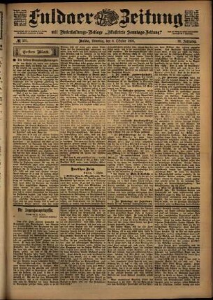 Erste Ausgabe vom Dienstag, den 08. Oktober 1901.