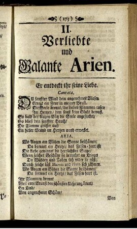 II. Verliebte und galante Arien.