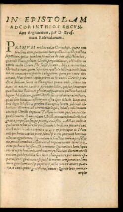 In Epistolam Ad Corinthios Secundam Argumentum ...